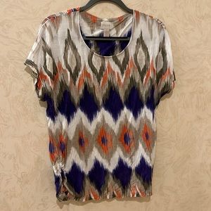 Chico's Multicolor Geometric Short Sleeve Top